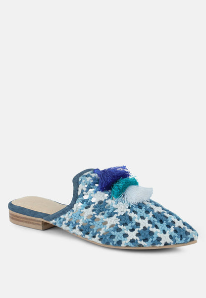 mariana woven flat mules with tassels-9