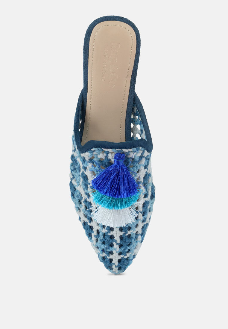 mariana woven flat mules with tassels-12