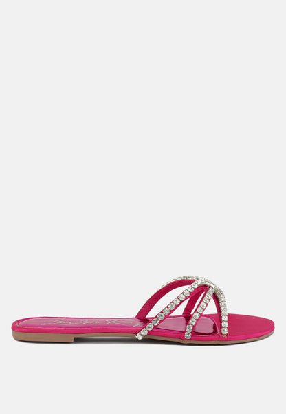 mezzie diamante embellished flat sandals-0
