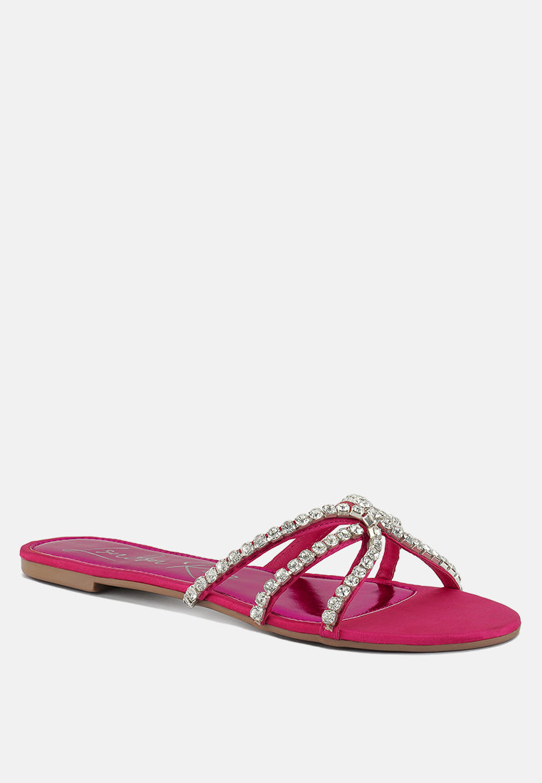 mezzie diamante embellished flat sandals-1