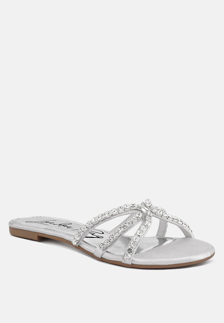 mezzie diamante embellished flat sandals-7