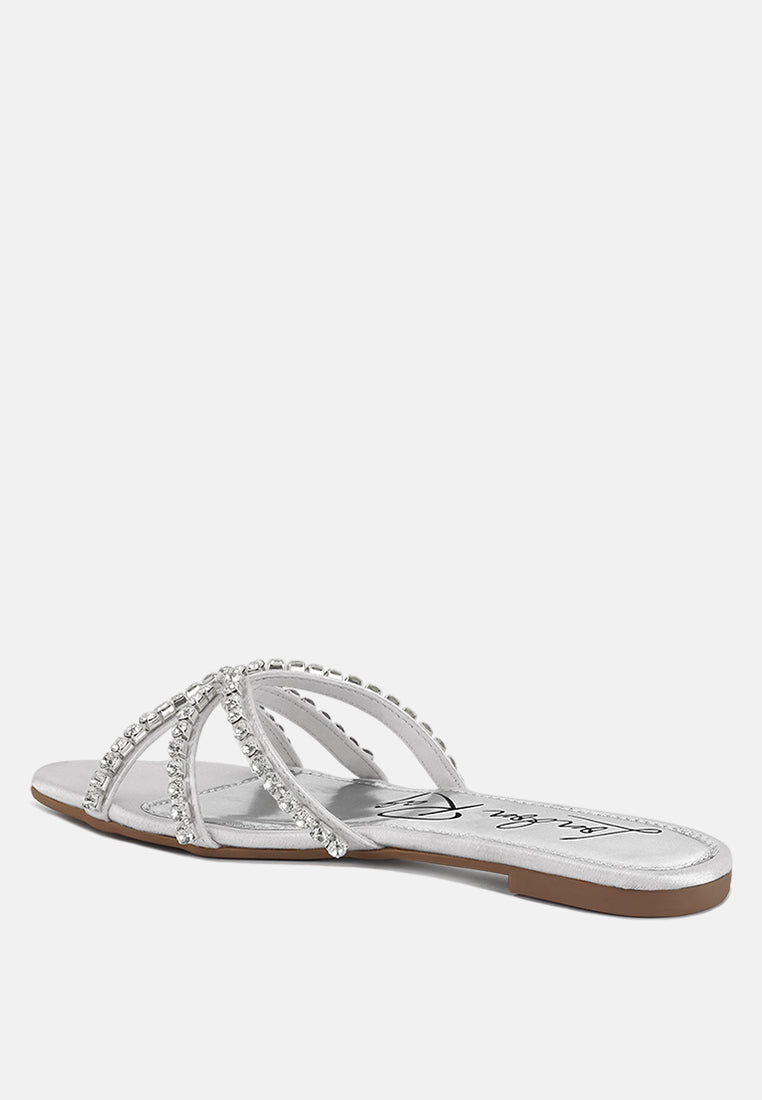 mezzie diamante embellished flat sandals-8