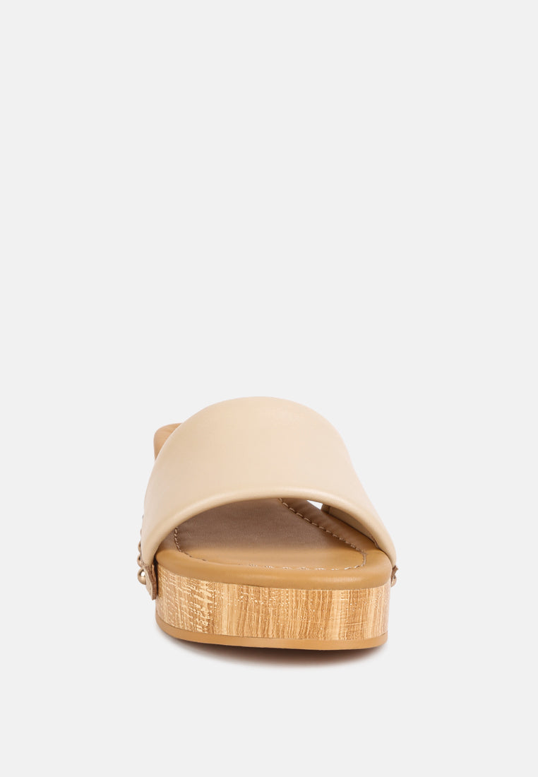 minny textured heel leather slip on sandals-2