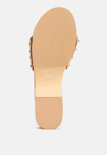 minny textured heel leather slip on sandals-6