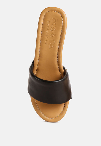 minny textured heel leather slip on sandals-21