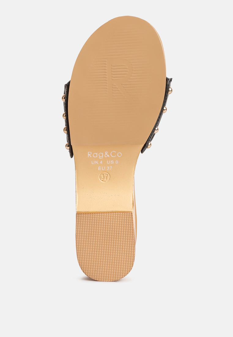 minny textured heel leather slip on sandals-22
