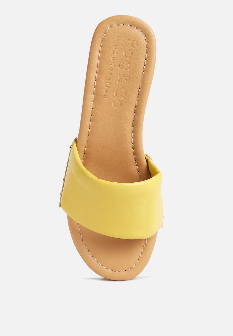 minny textured heel leather slip on sandals-13