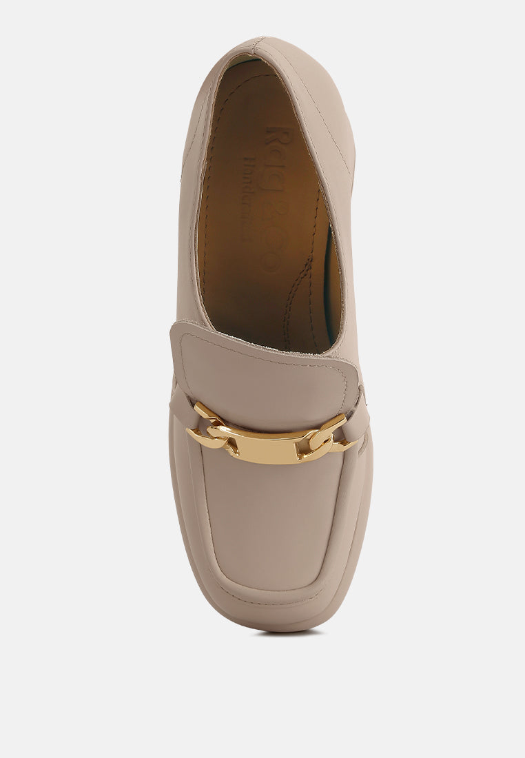 morgan metallic embellishment leather platform loafers-5
