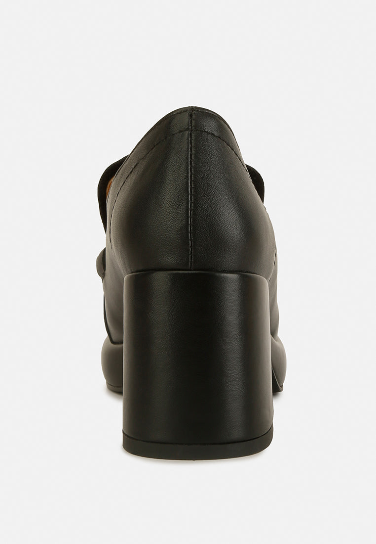 morgan metallic embellishment leather platform loafers-18
