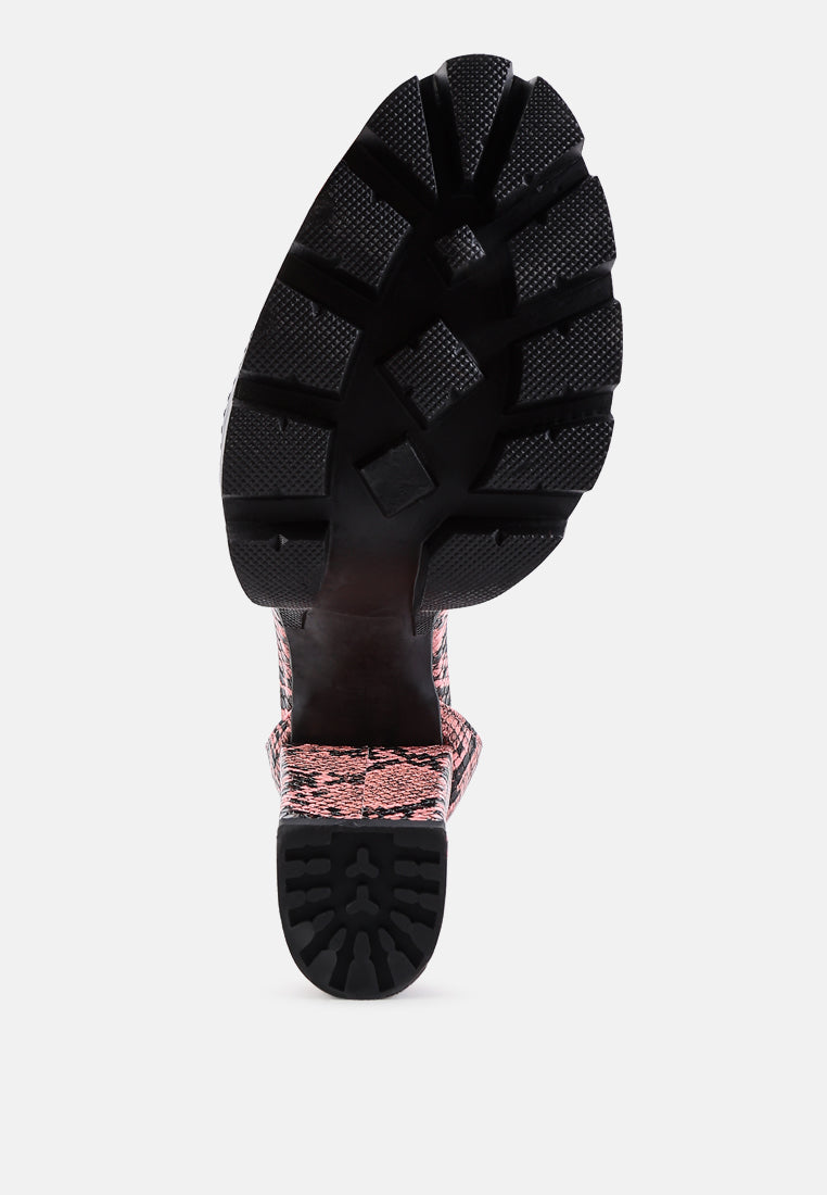 rattle snake print chunky high block heel sandals-10