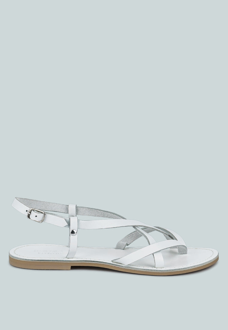 rita strappy flat leather sandals-21