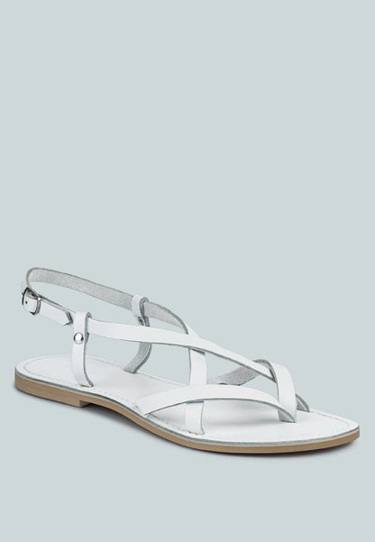 rita strappy flat leather sandals-22