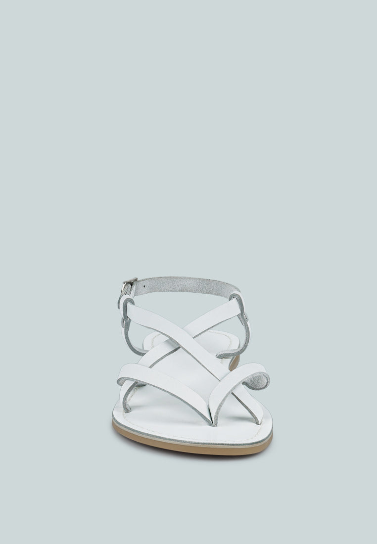 rita strappy flat leather sandals-23