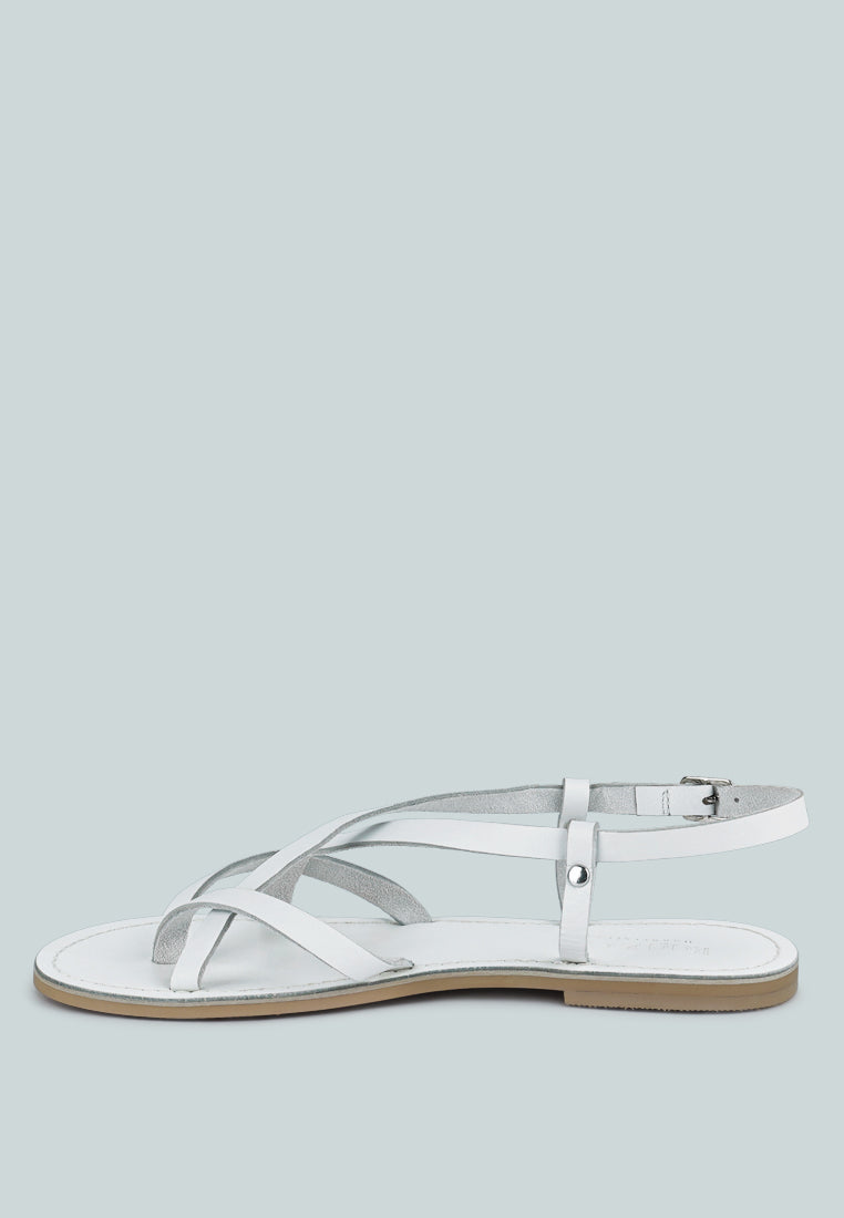 rita strappy flat leather sandals-24