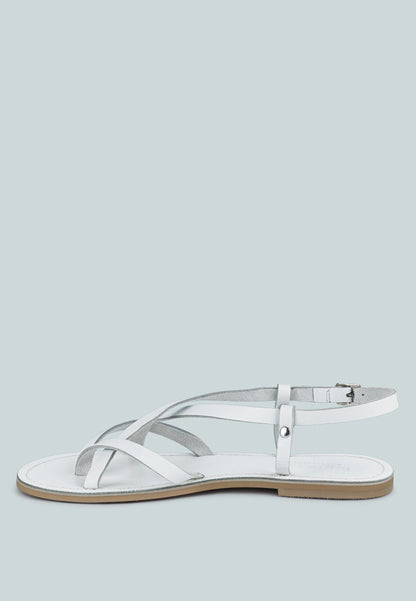 rita strappy flat leather sandals-24