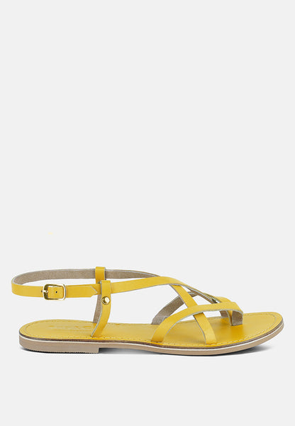 rita strappy flat leather sandals-29