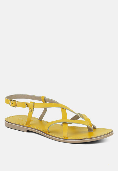 rita strappy flat leather sandals-30