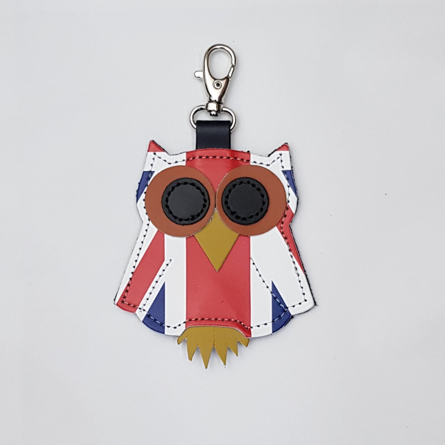 Owl bag charm - Union Jack - Navy Blue-0