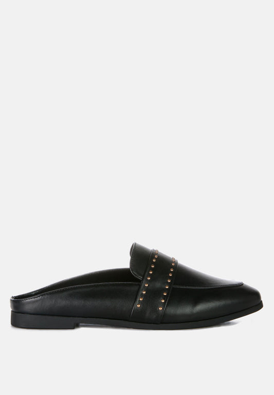 walkout faux leather studded detail mules-0