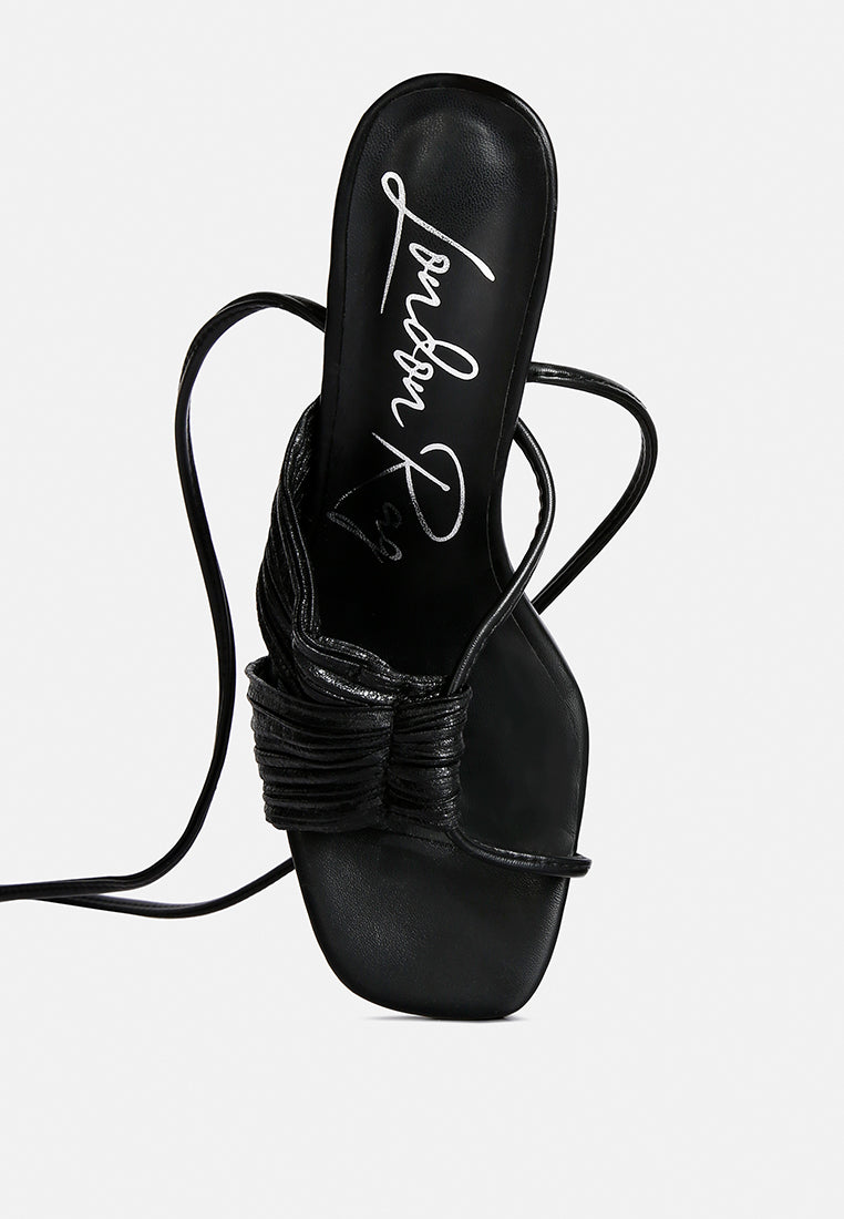 xuxa metallic tie up italian block heel sandals-8