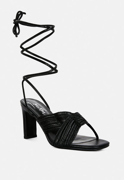 xuxa metallic tie up italian block heel sandals-6